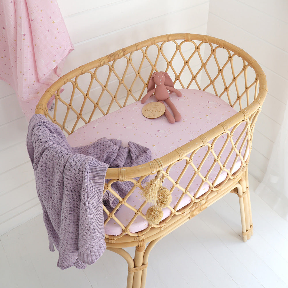 Snuggle Hunny Fitted Bassinet & Change Pad Cover - Twinkle