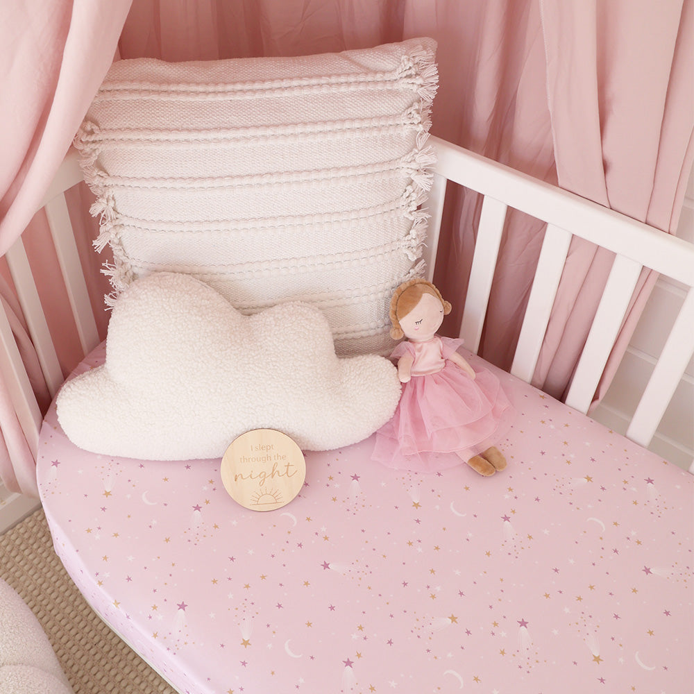 Snuggle Hunny Fitted Cot Sheet - Twinkle