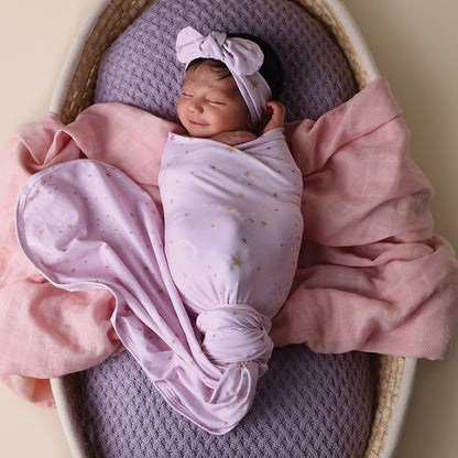 Snuggle Hunny Jersey Wrap and Headband Set - Twinkle