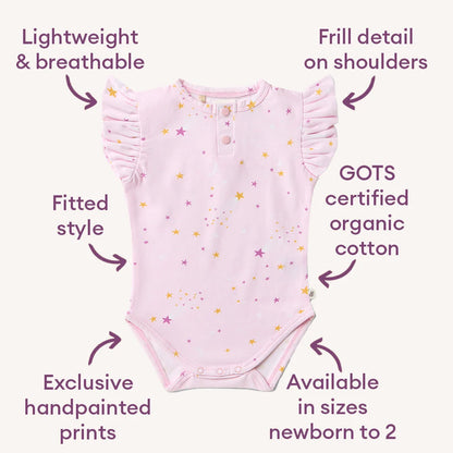 Snuggle Hunny Bodysuit Short Sleeve With Frill - Twinkle