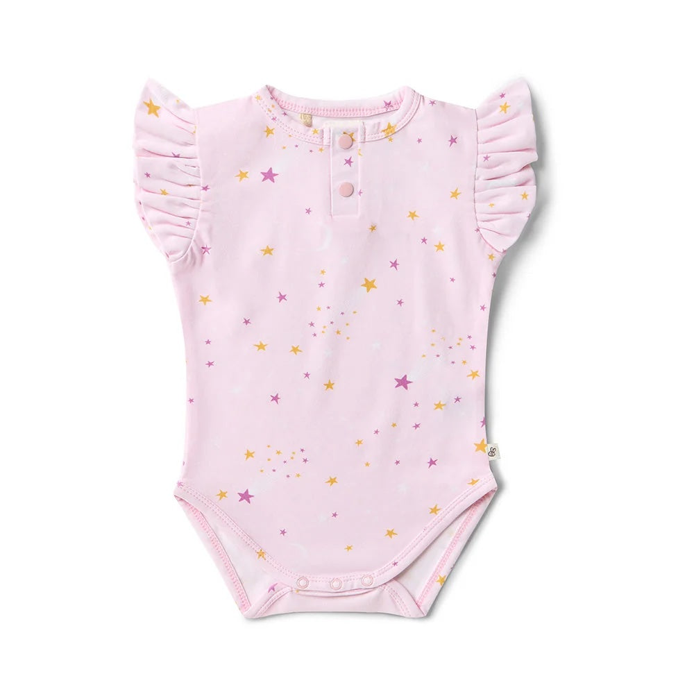 Snuggle Hunny Bodysuit Short Sleeve With Frill - Twinkle