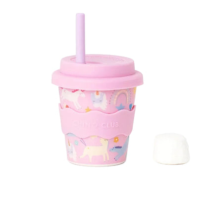 CHINO CLUB BABY CHINO CUP WITH LID | PINK UNICORN