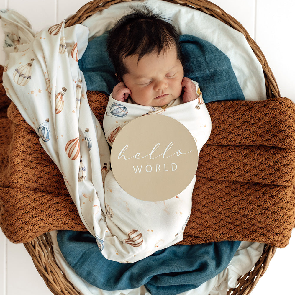 Snuggle Hunny Jersey Wrap and Beanie Set | Up & Away