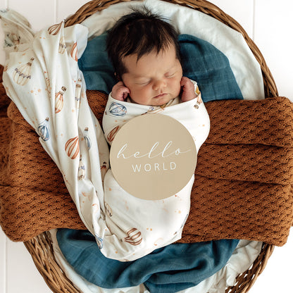 Snuggle Hunny Jersey Wrap and Beanie Set | Up & Away