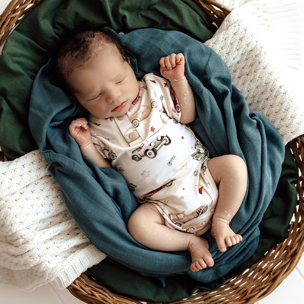 Snuggle Hunny Bodysuit Short Sleeve - Vintage Cars