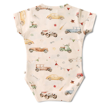 Snuggle Hunny Bodysuit Short Sleeve - Vintage Cars