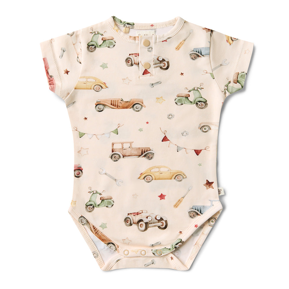Snuggle Hunny Bodysuit Short Sleeve - Vintage Cars