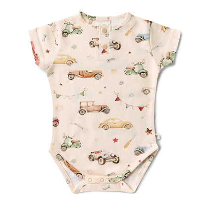 Snuggle Hunny Bodysuit Short Sleeve - Vintage Cars
