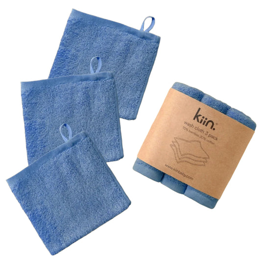 Kiin Wash Cloth 3 Pack - Blue Shadow