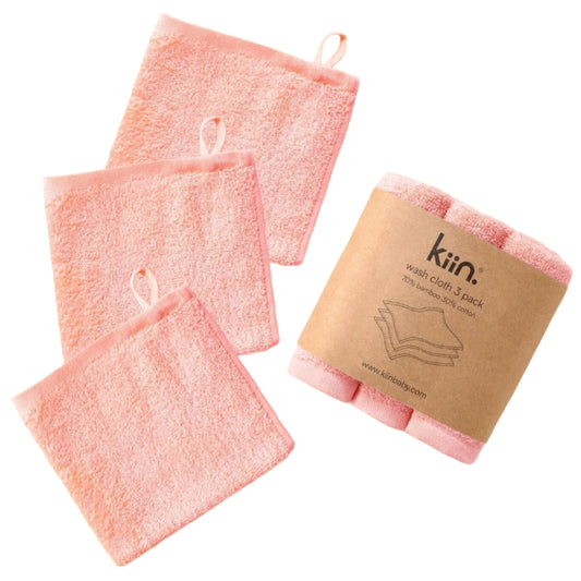 Kiin Wash Cloth 3 Pack - Peony