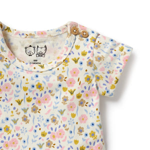 Wilson + Frenchy Organic Short Sleeve Bodysuit - Ava Floral