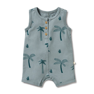 Wilson + Frenchy Organic Cotton Growsuit - Palm Days