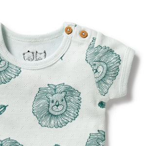 Wilson + Frenchy Organic Pointelle Short Sleeve Bodysuit - Little Lion