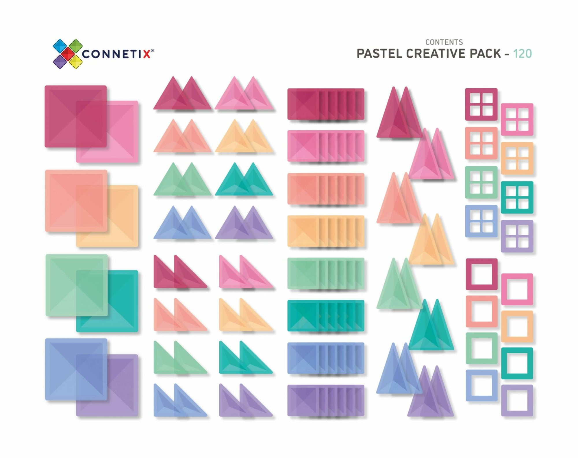 Connetix tiles pastel creative pack - angus and dudley