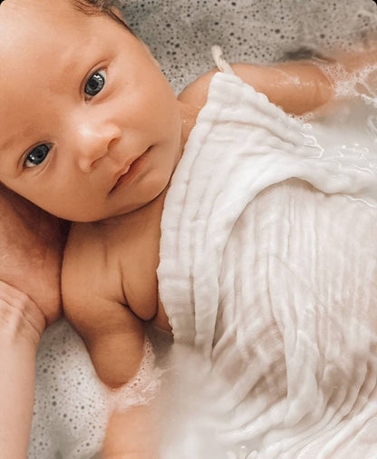 Organic Cotton Gauze Wash Cloth/Burp Cloth - White