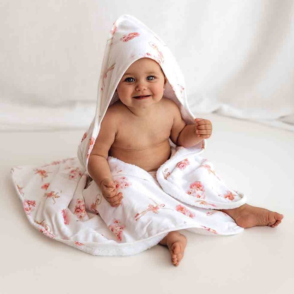 snuggle Hunny Ballerina hooded towel - angus and dudley