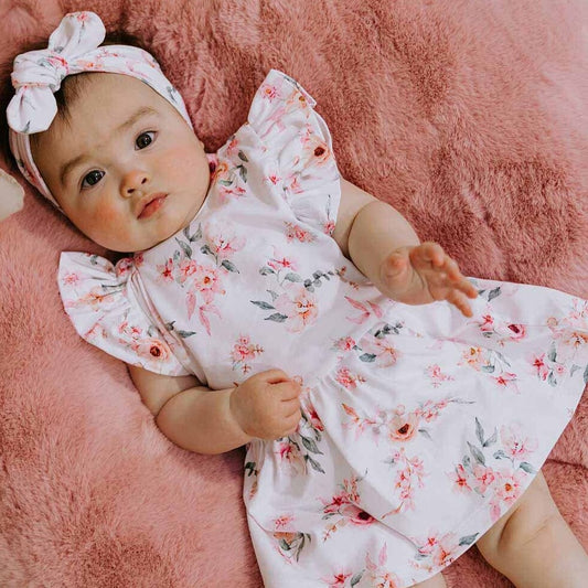 snuggle hunny flower dress - angus and dudley