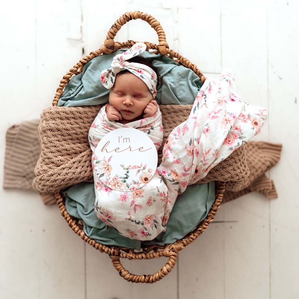 Snuggle Hunny Organic Cotton Muslin Wrap - Camille - Angus & Dudley Collections
