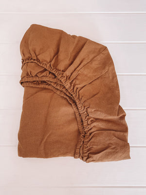 Cot Sheet Linen - Clay