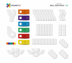 Connetix Tiles - 92 Piece Ball Run Pack - Rainbow