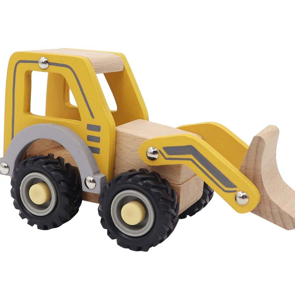 wooden toy bulldozer - angus and dudley