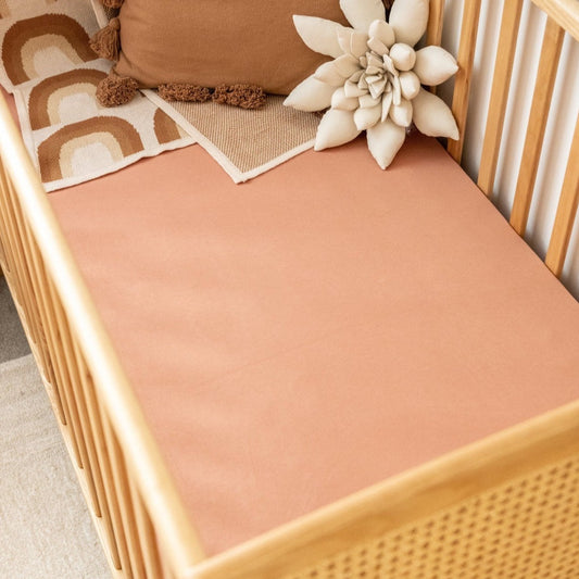 Fitted Bamboo/Organic Cotton Cot Sheet - Blush