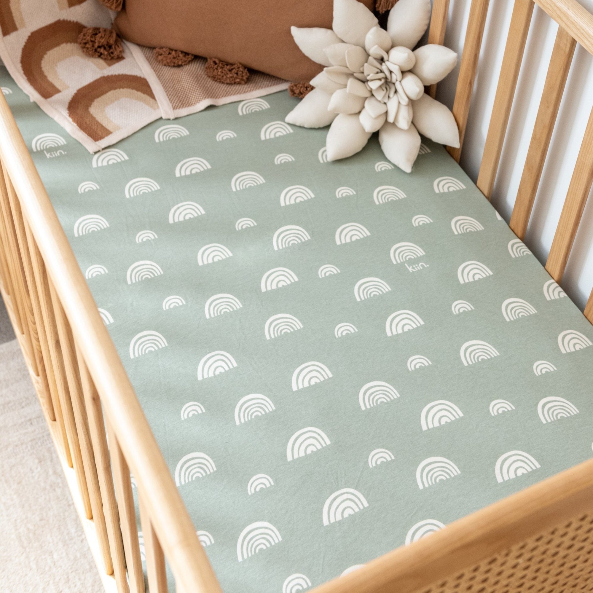 kiin bamboo fitted cot sheet - angus and dudley