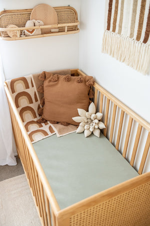 Fitted Bamboo/Organic Cotton Cot Sheet - Sage