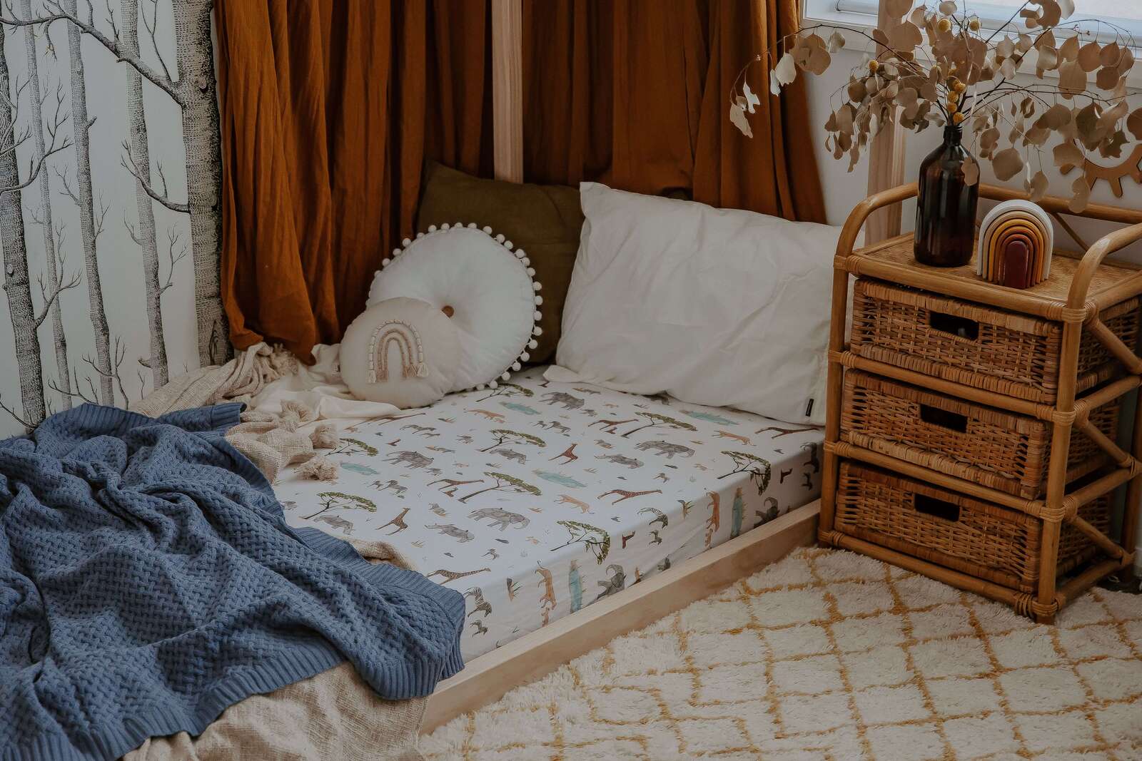 Snuggle Fitted Cot Sheet - Safari - Angus & Dudley Collections