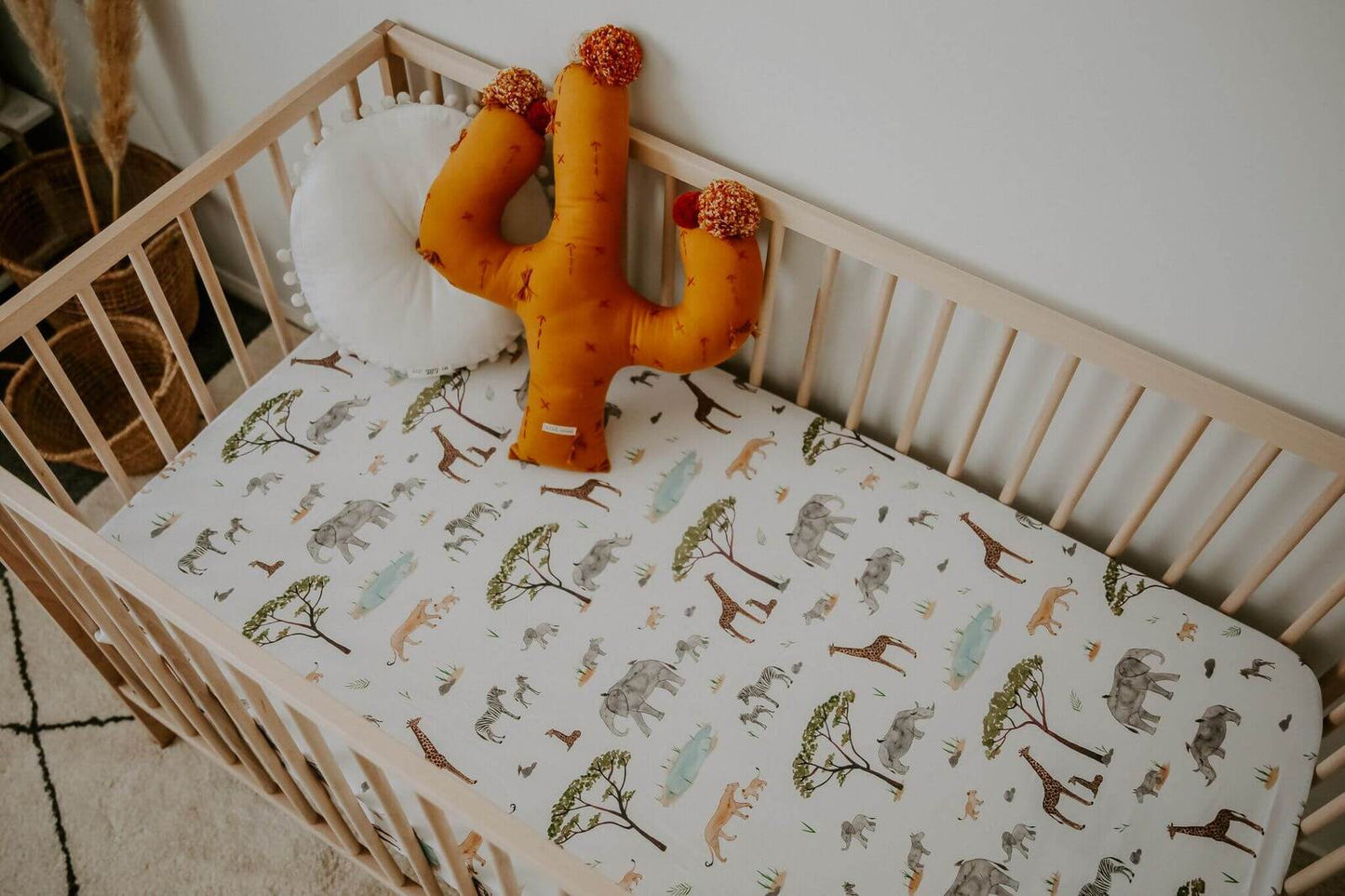 Snuggle Fitted Cot Sheet - Safari - Angus & Dudley Collections