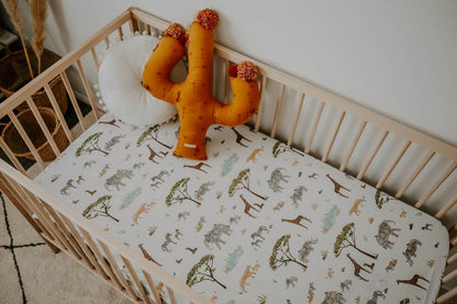 Snuggle Fitted Cot Sheet - Safari - Angus & Dudley Collections