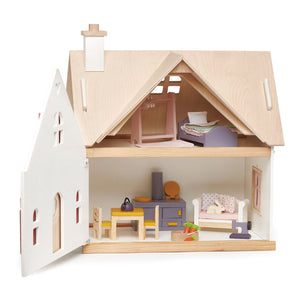 Wooden Doll's House With Furniture