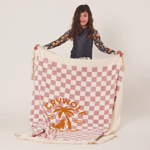 Supersized Square Towel - Lilac Checkered