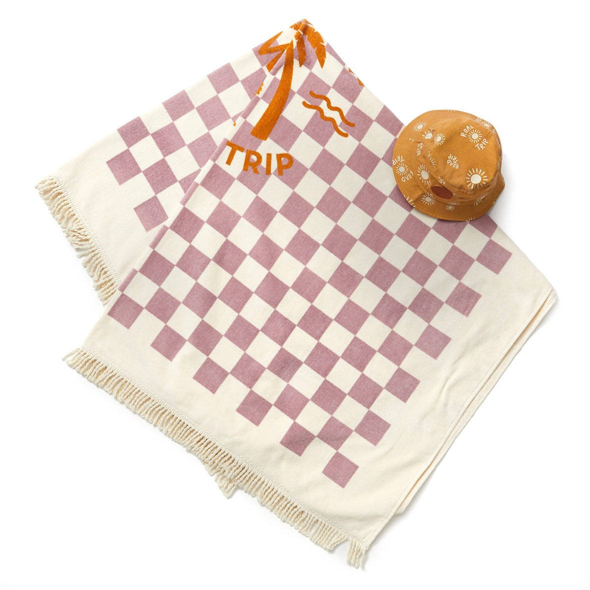 Supersized Square Towel - Lilac Checkered