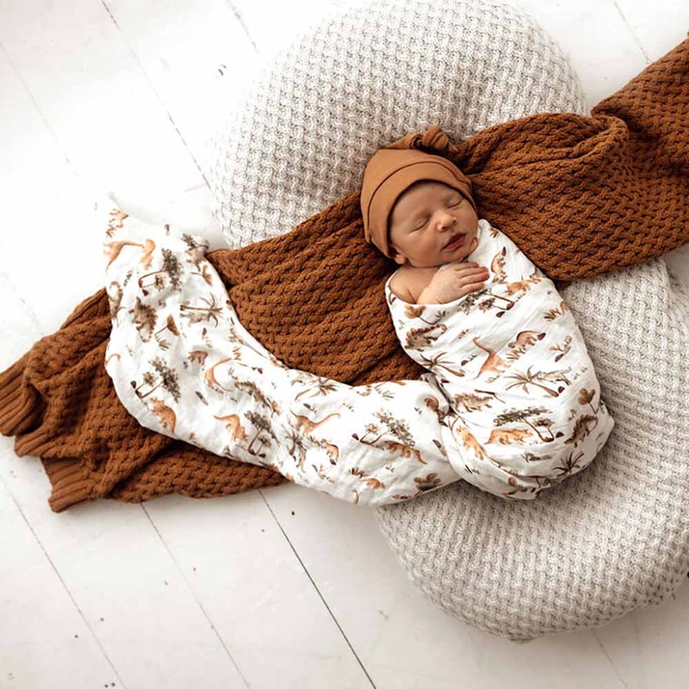 Snuggle hunny organic cotton dino wrap - angus and dudley