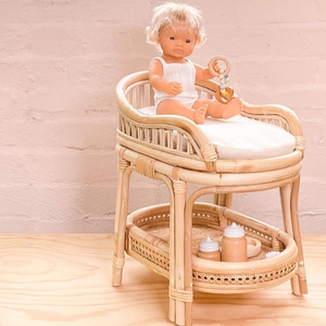 Tiny Harlow Doll's Toy rattan change table