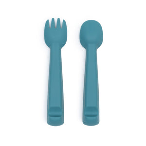 Feedie Fork & Spoon Set - Blue Dusk
