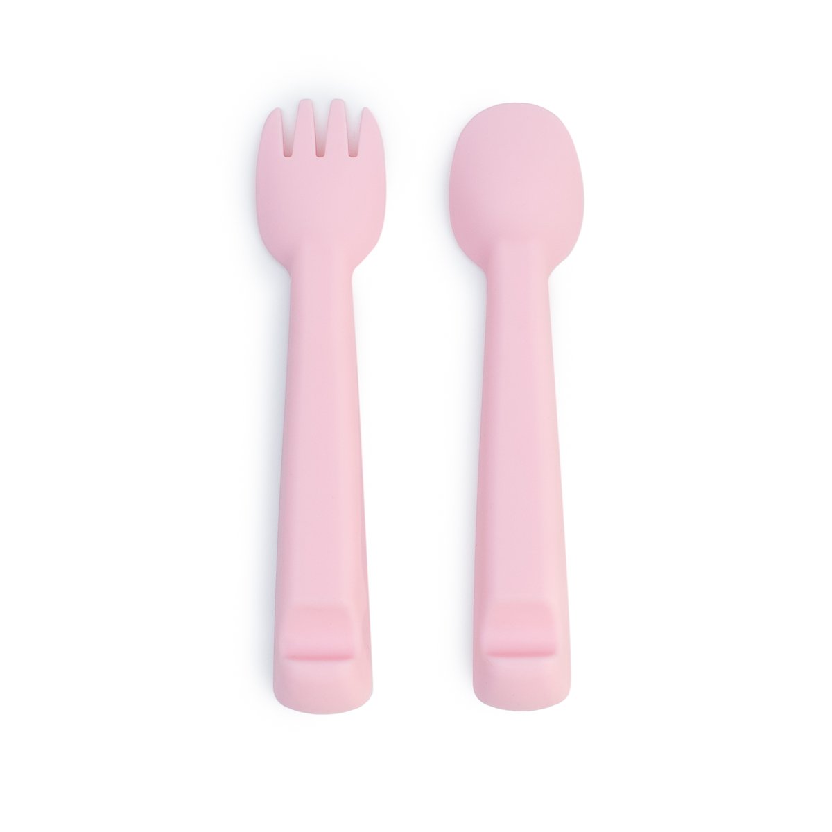 We Might Be Tiny Feedie Fork & Spoon Set - Powder Pink- Angus & Dudley