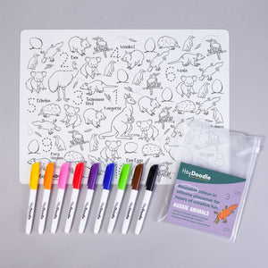 Hey Doodle Silicone Colouring Mat - Aussie Animals