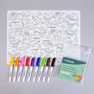Hey Doodle Silicone Colouring Mat - Dino Roar