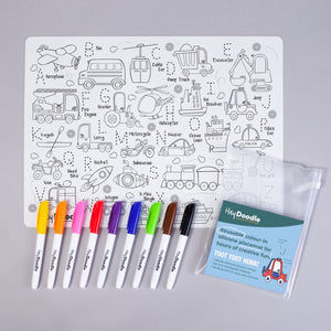 Hey Doodle Silicone Colouring Mat - Toot Toot Honk
