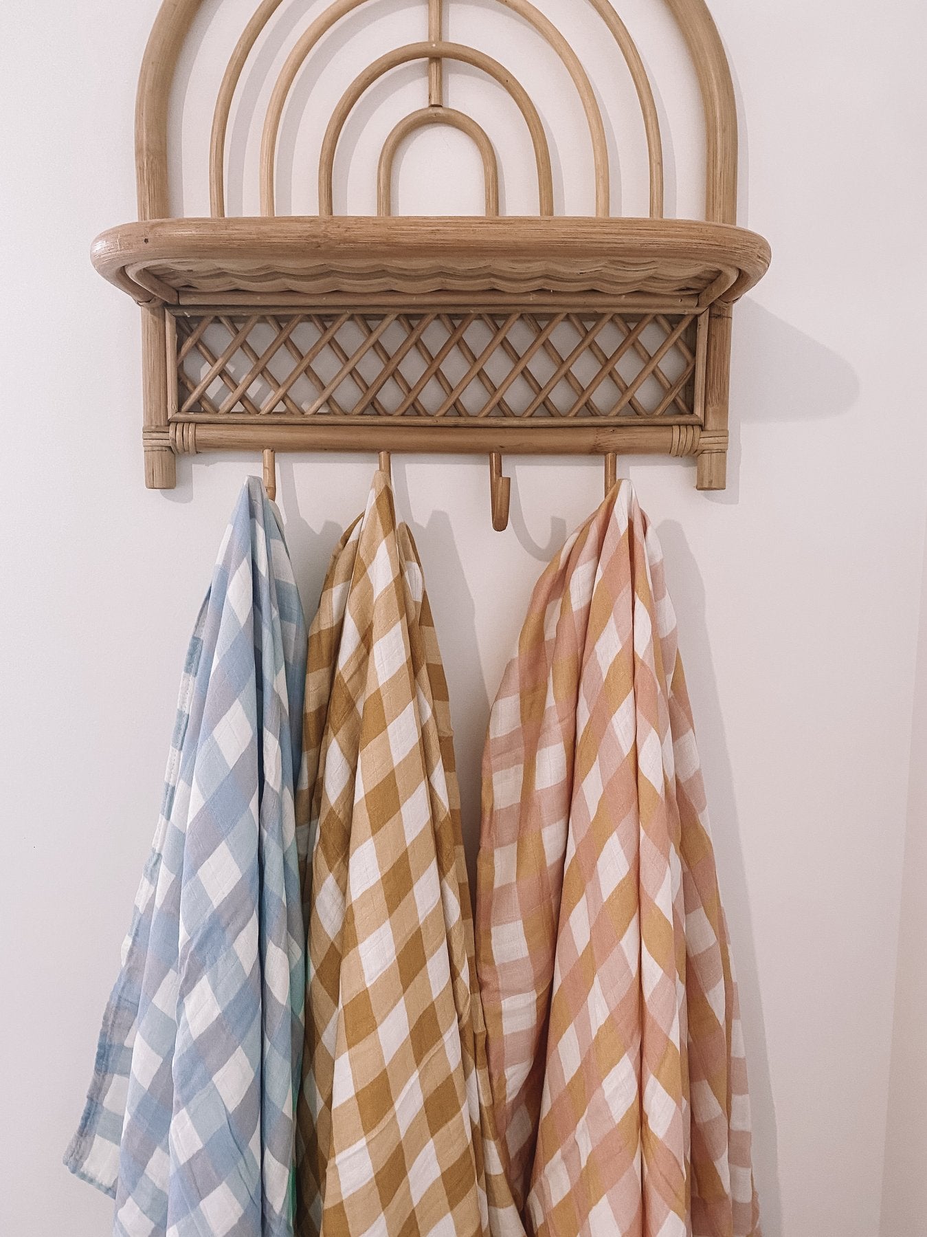 Milky Designs baby bay swaddle/wrap - Toffee Gingham - Angus & Dudley Collections