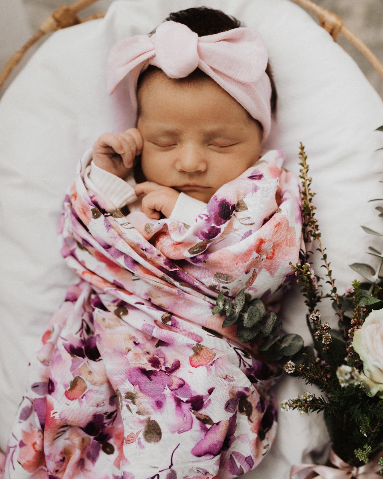 Snuggle Hunny Organic Kids Cotton Baby Wrap/Swaddle - Blushing Beauty