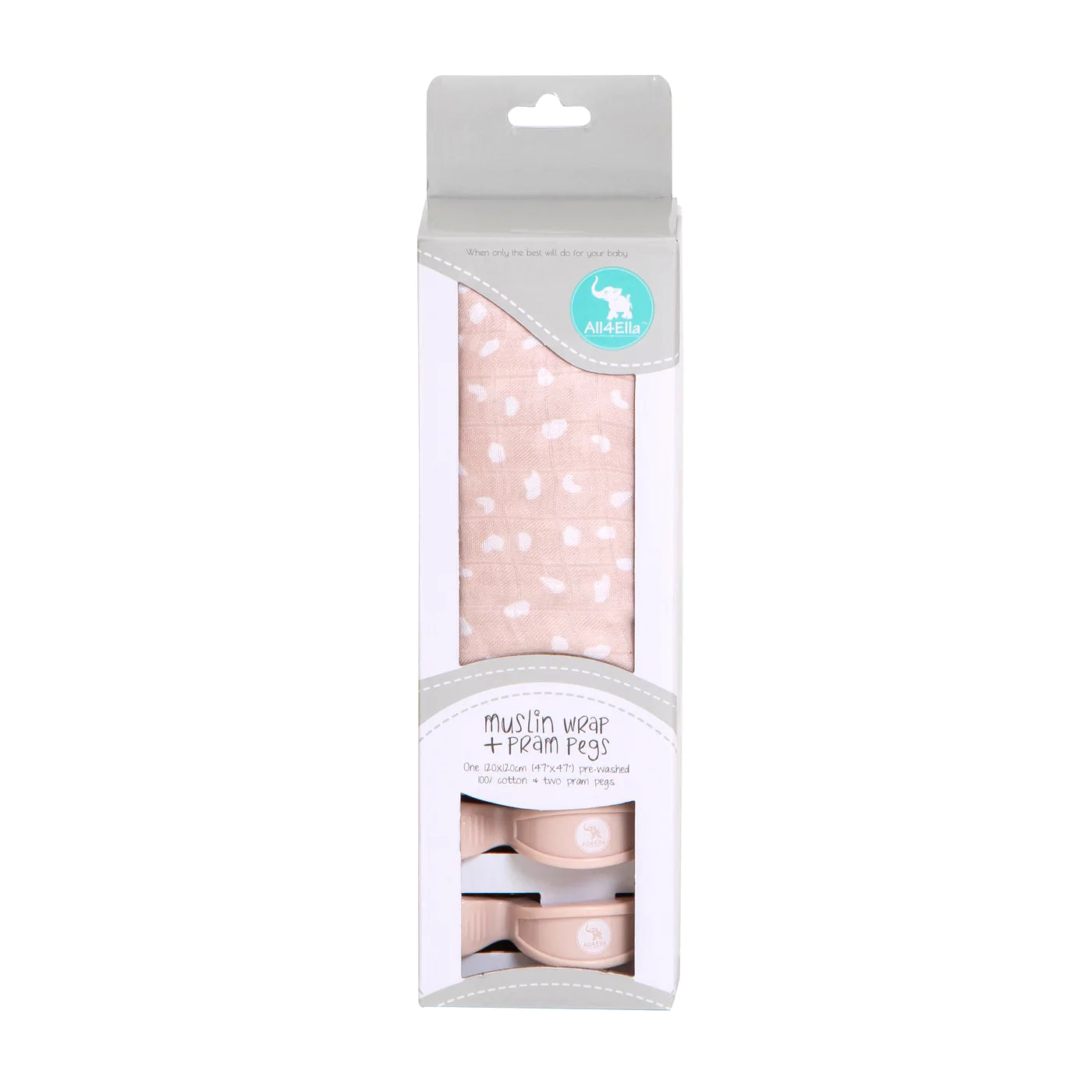muslin wrap and pram peg set - angus and dudley