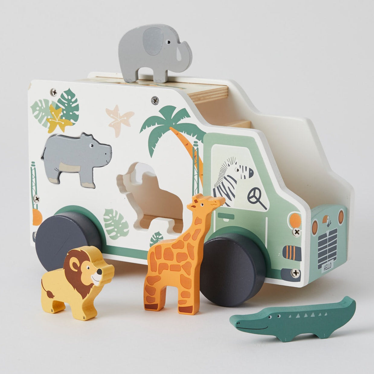 wooden animal shape sorter truck - angus and dudley