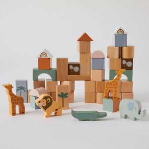 wooden animal block set - angus and dudley