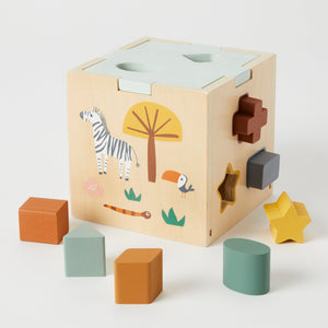 wooden toy block shape sorter - angus and dudley