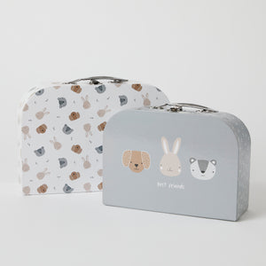 Kids Storage Suitcase Large - Allover Animal Faces