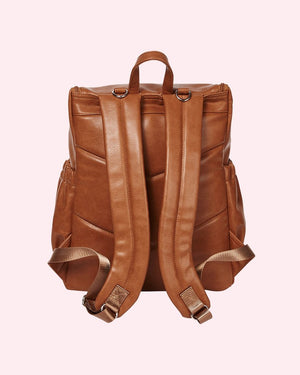 Oioi Faux Leather Nappy Backpack - Tan