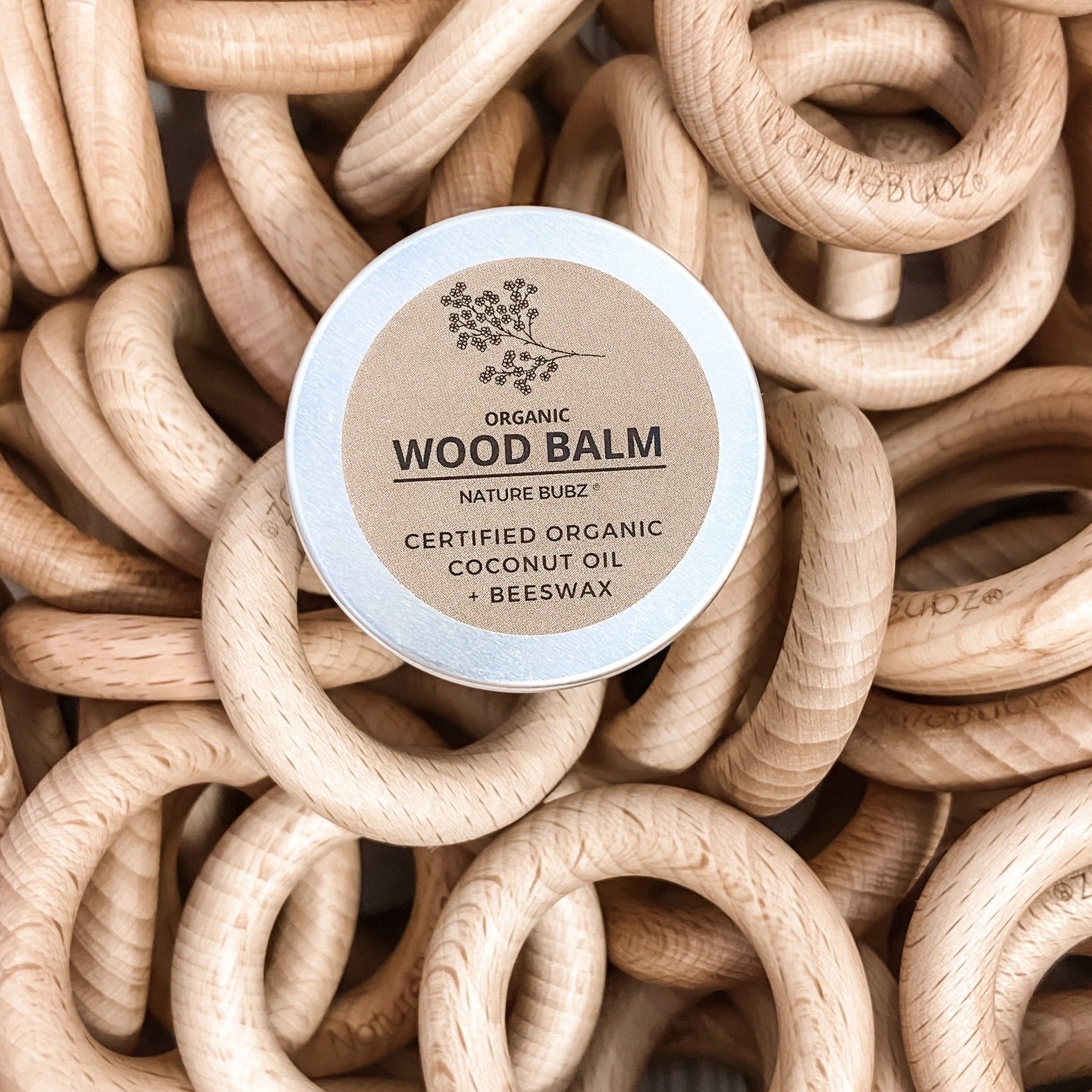 organic wood balm for teether/rattle